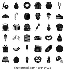 Confectionery icons set. Simple style of 36 confectionery vector icons for web isolated on white background