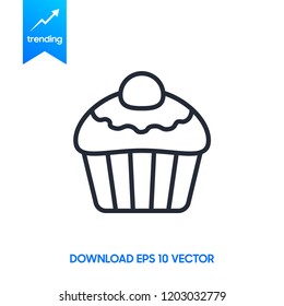 Confectionery line icon, cupcake