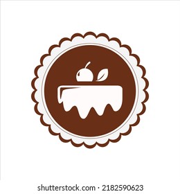 Confectionery logo design vector. Cherry cake illustration. Vector illustration