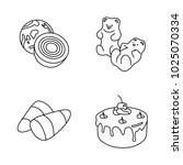 Confectionery outlines vector icons