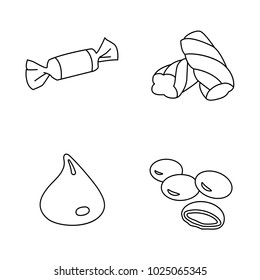 Confectionery Outlines Vector Icons