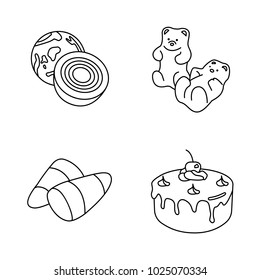 Confectionery outlines vector icons