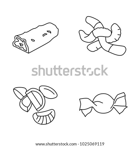 Confectionery outlines vector icons