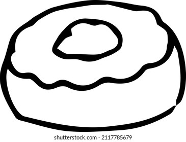 Confectionery pastries are delicious for a tea party .Doodles ,vector,black and white illustration,coloring book for adults and children.
