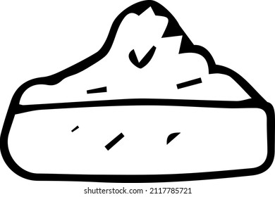 Confectionery pastries are delicious for a tea party .Doodles ,vector,black and white illustration,coloring book for adults and children.