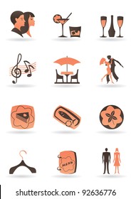 Confectionery, restaurant and club icons - vector illustration