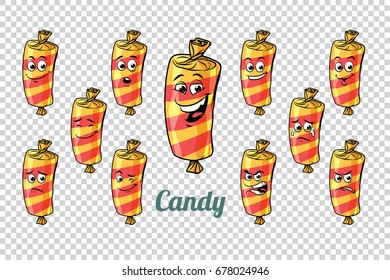 confectionery sweet candy in the wrapper emotions characters col