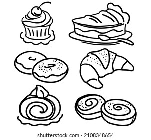 Confectionery and sweets icons . vector