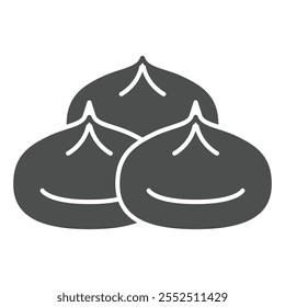 Confectionery sweets solid icon, cooking concept. Vector graphics. Candy sign on white background, glyph style icon for mobile or web design