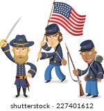 Confederacy Civil War America, vector illustration cartoon.