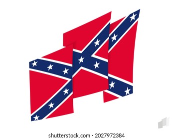 Confederate flag in an abstract ripped design. Modern design of the Confederate flag. Vector icon.