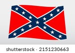Confederate Flag Flags USA Southern State of America Vector Set Nation State National Symbol Local Icon Banner Label Independence Wave Wavy Wind Civil War Patriotic Confederate United States South