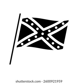 confederate flag glyph icon vector. confederate flag sign. isolated symbol illustration