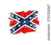 Confederate flag with grunge effect - vector illustration	
