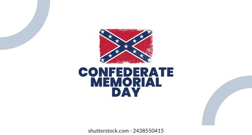 Confederate Memorial Day, April, suitable for social media post, card greeting, banner, template design, print, suitable for event, vector illustration, with confederate battle flag illustration. svg