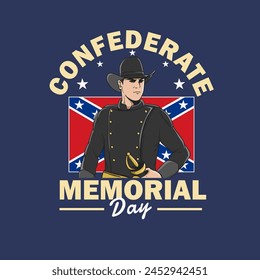 confederate memorial day. confederate memorial concept vector svg
