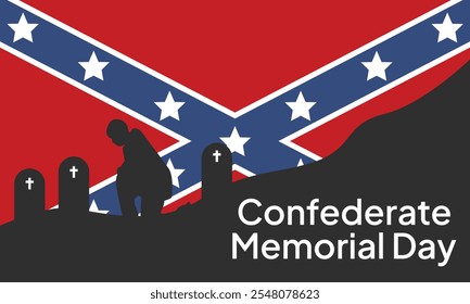 confederate memorial day. confederate memorial concept vector banner, poster, greetings card and background.