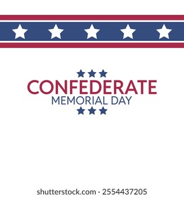 confederate memorial day with stripe stars illustration. simple template vector.