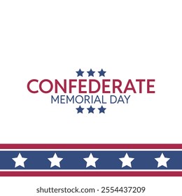 confederate memorial day with stripe stars illustration. simple template vector.