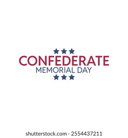 confederate memorial day with stripe stars illustration. simple template vector.