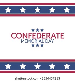 confederate memorial day with stripe stars illustration. simple template vector.