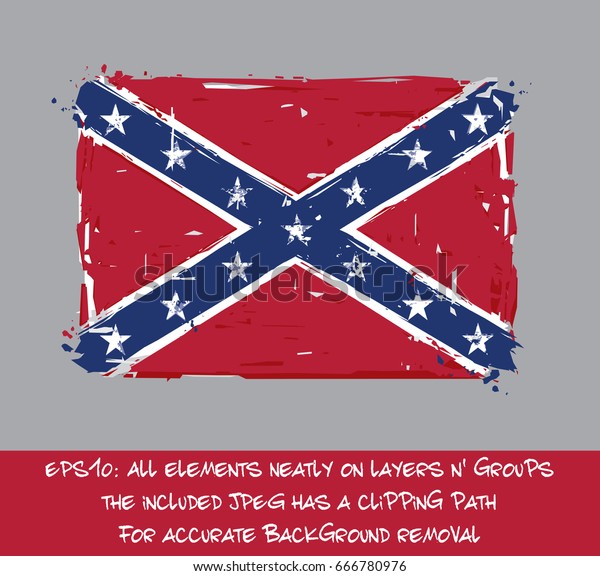 Confederate Rebel Flat Flag Vector Artistic Stock Vector (Royalty Free ...