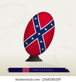 Confederate Rugby Ball on Rugby Kicking Tees with Modern Design. Illustration perfect for sports, national pride, and rugby-related projects.