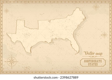 Confederate States of America in the old style, brown graphics in retro fantasy style.