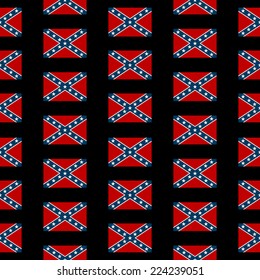 Confederate States of America seamless pattern on black background. Vector illustration.