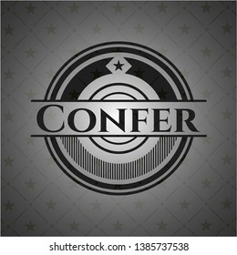 Confer black emblem. Vintage. Vector Illustration. Detailed.