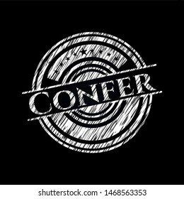Confer chalkboard emblem. Vector Illustration. Detailed.