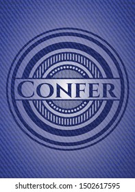 Confer with jean texture. Vector Illustration. Detailed.