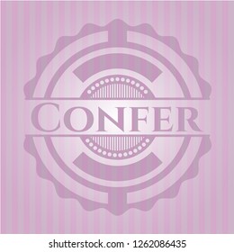 Confer pink emblem. Retro