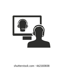 Conferece vector icon. Black illustration isolated on white background for graphic and web design.