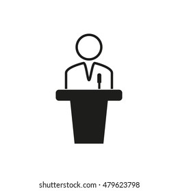Conferece vector icon. Black illustration isolated on white background for graphic and web design.