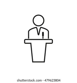 Conferece vector icon. Black illustration isolated on white background for graphic and web design.