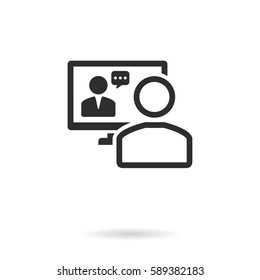 Conferece vector icon. Black illustration isolated on white background for graphic and web design.