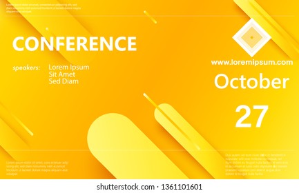 Conference announcement template. Business background. Abstract conference design. Color vector illustration.
