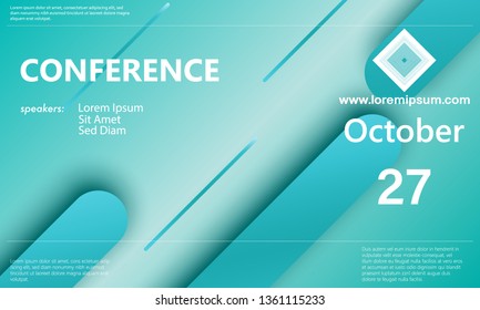 Conference announcement template. Business background. Abstract conference design. Color vector illustration.