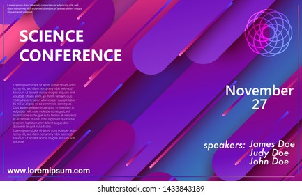 Conference announcement template. Business background. Abstract conference design. Color vector illustration.