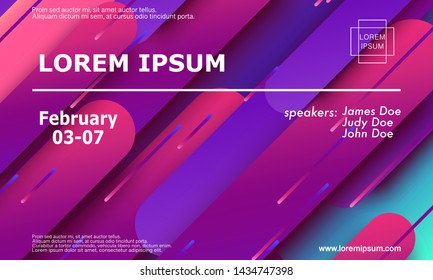 Conference announcement template. Business background. Abstract conference design. Color vector illustration.