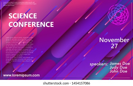 Conference announcement template. Business background. Abstract conference design. Color vector illustration.