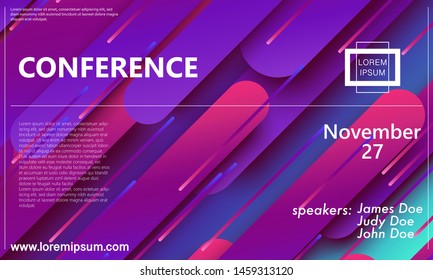 Conference announcement template. Business background. Abstract conference design. Color vector illustration.