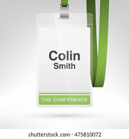 conference badge name tag placeholder blank stock vector royalty