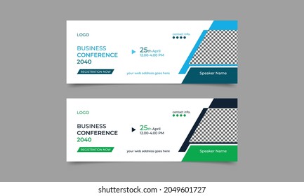 Conference banner Facebook cover banner template. Corporate online conference webinar Facebook cover template design..eps