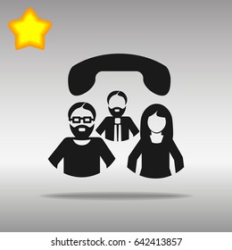 Conference call black Icon button logo symbol concept high quality on the gray background