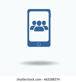 conference call concept. User Profile, Group Icon . People Icon. Crowd icon. Flat icon, One of set web icons.