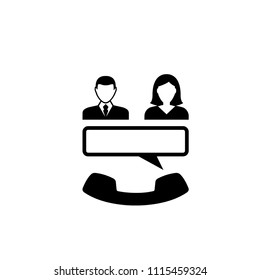 Conference Call. Flat Vector Icon illustration. Simple black symbol on white background. Conference Call sign design template for web and mobile UI element