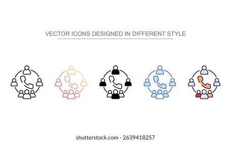 Conference Call icon design with white background stock illustration