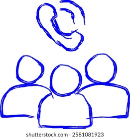 conference call icon in Doodle style